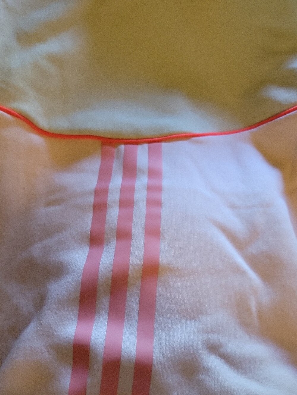 adidas Cropped Hoodie in White and Mint with Coral Accents - Picture 2 of 3